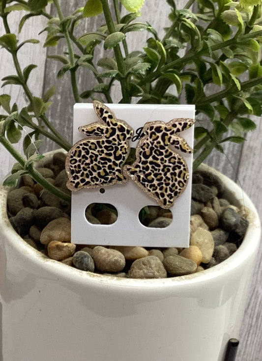 Leopard Bunny Stud earrings